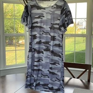 Blue camouflage no name T-shirt dress
